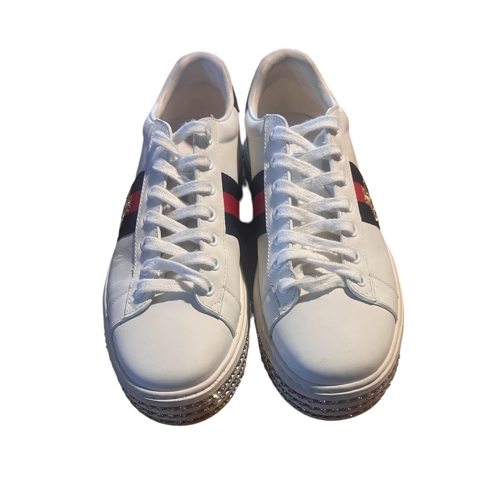Authentic GUCCI platform diamond laced sneaker